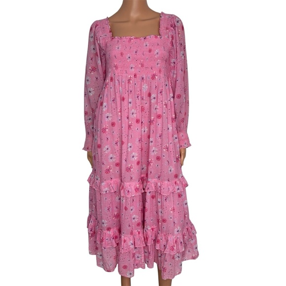 LOVESHACKFANCY Miri Dress in Coral Blaze Size Medium - Picture 2 of 6